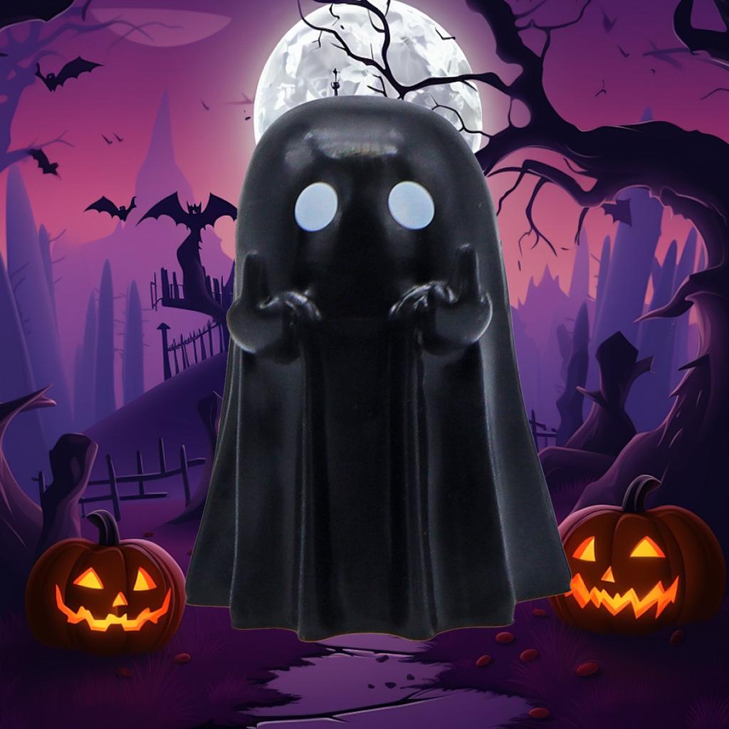 Cute Middle Finger Ghost Statue,Small Halloween Decor for Home,Centerpiece for Coffee Table,Adorable Horror Figure,Shelf Decor