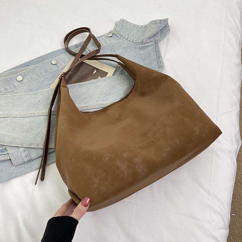 2025 Women s Large Capacity Frosted Tote: Retro Crossbody & Shoulder Bag