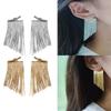 Stylish Metal Dangle Earrings Unique Bling Long Tassels Ear Rings Eye Catching Fringe Eardrops Accessories for Women