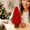 Cute Plush Christmas Tree Figurine with Gold Star for Tabletop Holiday Party Decor