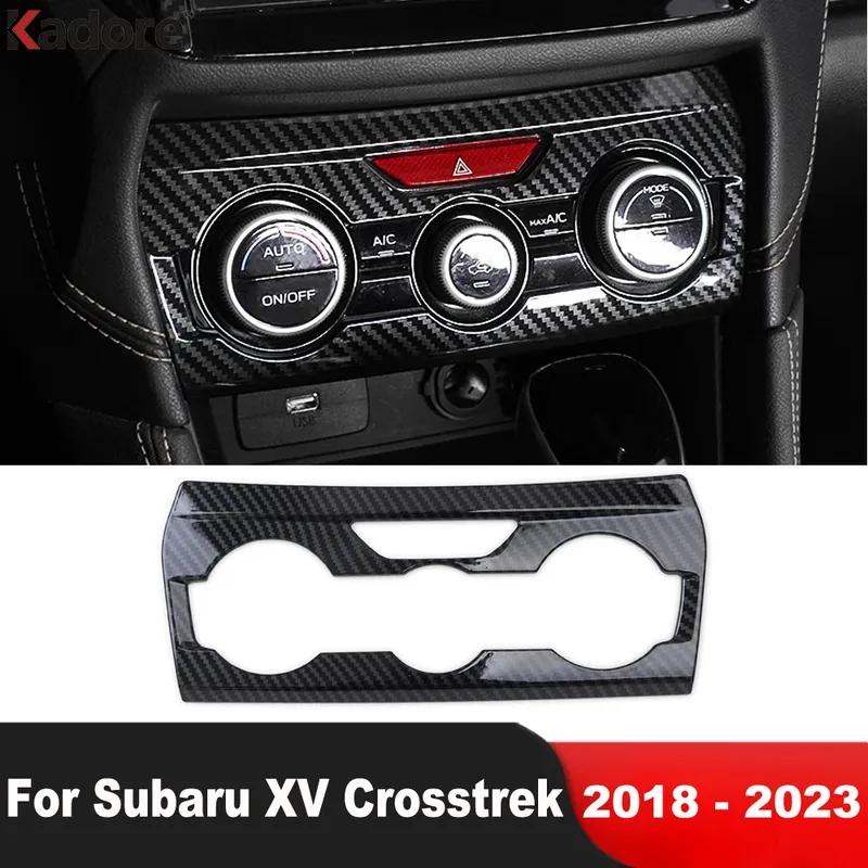 For Subaru Crosstrek XV SUV/Hybrid 2018- Carbon Car Air Condition AC Switch Button Panel Cover Trim Interior Accessories