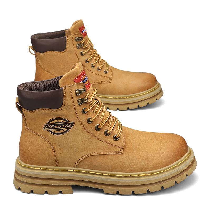 Autumn and winter hot-selling large-size first-layer pigskin high-quality Martin boots rhubarb boots cotton warm men's shoes