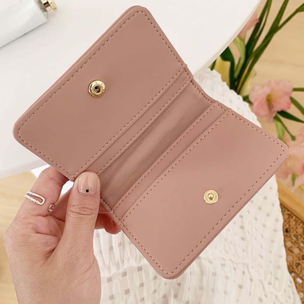 Korean Style Simplified Purse Sewn Mini Coin Pouch Button Short Small Bag Daily