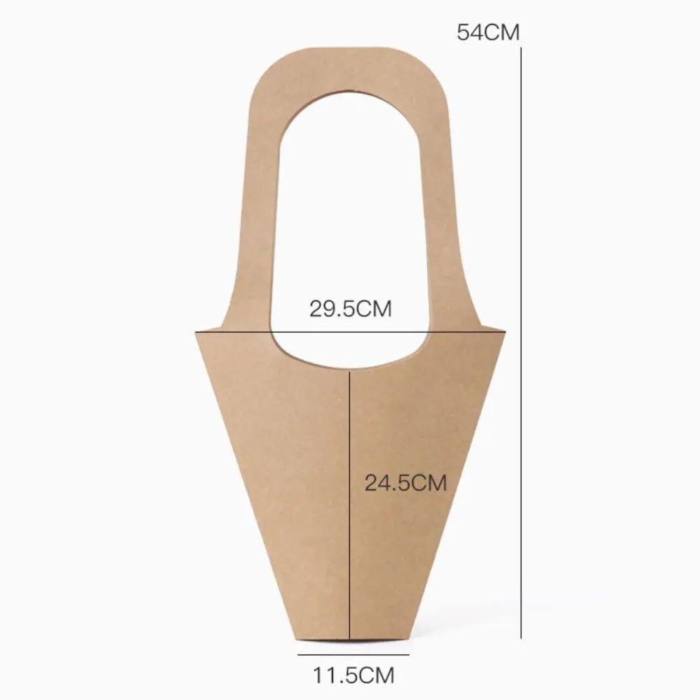 Simple Flowers Paper Bag Romantic EnviroNmental Flower Arrangement Bag Thickened Kraft Paper Flower Packaging Bag