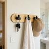 Bamboos And Stainless Steel Hook For Hanging Towels Clothes Decorative Coat Rack Wall Mounted Key Organizer