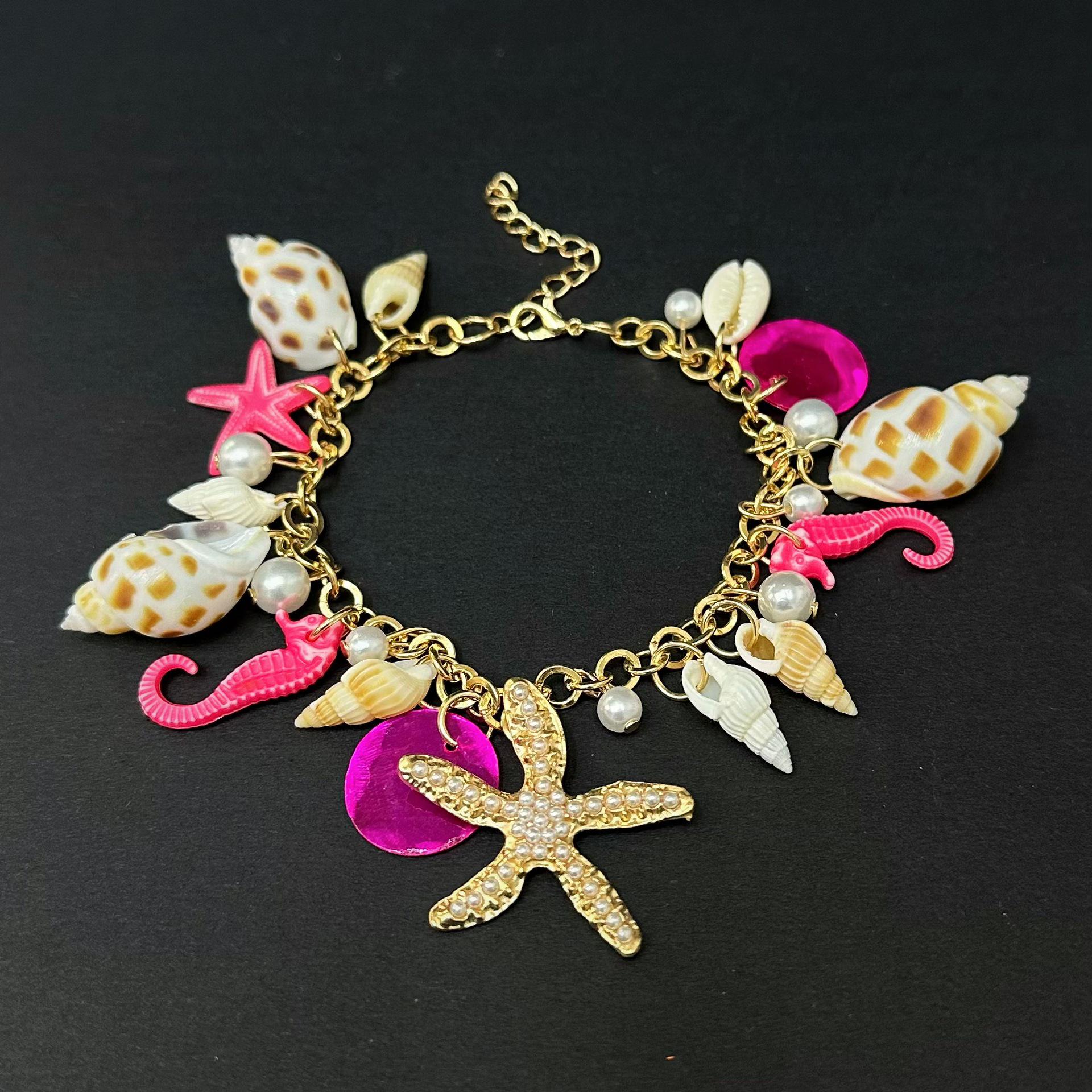 Ocean Bohemian Starfish & Pearl Anklet and Bracelet Set