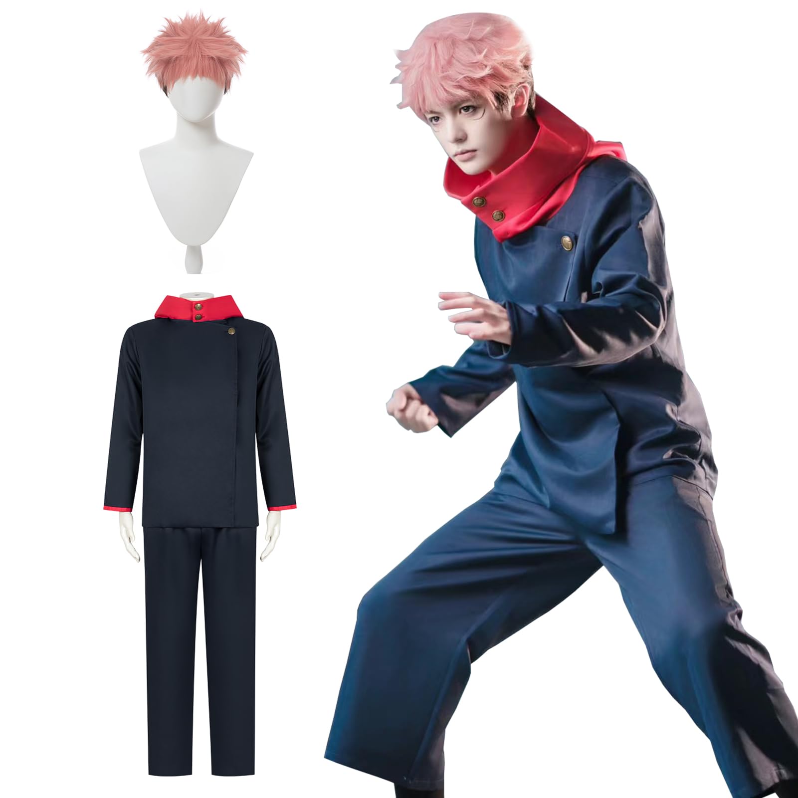 

Костюм для косплея Итадори Юдзи Хороший Полный Взрослый Идеально подходит для школьных фестивалей Юдзи Косплей с Размером [Отличное Качество] Парик, Парень, Аниме, Набор,