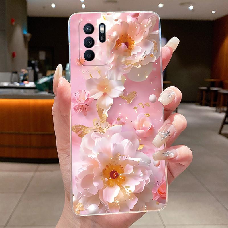 For Oppo Reno 6Z 5G Casing CPH2237 Luxury Fashion Butterfly Flowers Clear Soft TPU Back Cover For Oppo Reno6 Z 6 Z 5G Phone Case