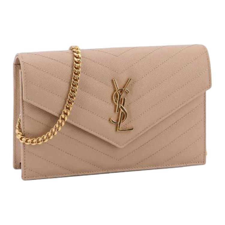 Saint Laurent Ysl Cassandra V Quilted Leather Shoulder Bag Women shoulder bag Dark-Beige 857605-BOW01-2721