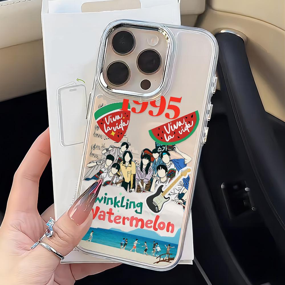 

Tv T-Twinkling Watermelon Phone Case For iPhone 17 16e 16 15 14 13 12 11 mini Pro Max X XR XSMAX 8 7 Air Plus Transparent Cover iPhone 14 ProMax