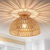Classic Bamboo Lustre Chandelier Hanging Lamp Ceiling Handmade Rattan Pendant Light Fixture Weaving Home Living Bed Room Decor