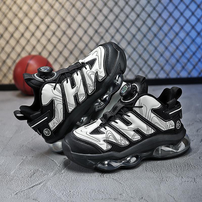 

Children s basketball shoes spring and autumn actual combat air cushion button sports shoes medium and large boys high elastic friction sound run 40 inner length about 26.0cm