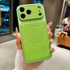 Fashion Matte Leather Large Window For Magsafe Phone Case For iPhone 17 16 15 14 13 Pro Max Magnetic TPU Shockproof Armor Cover