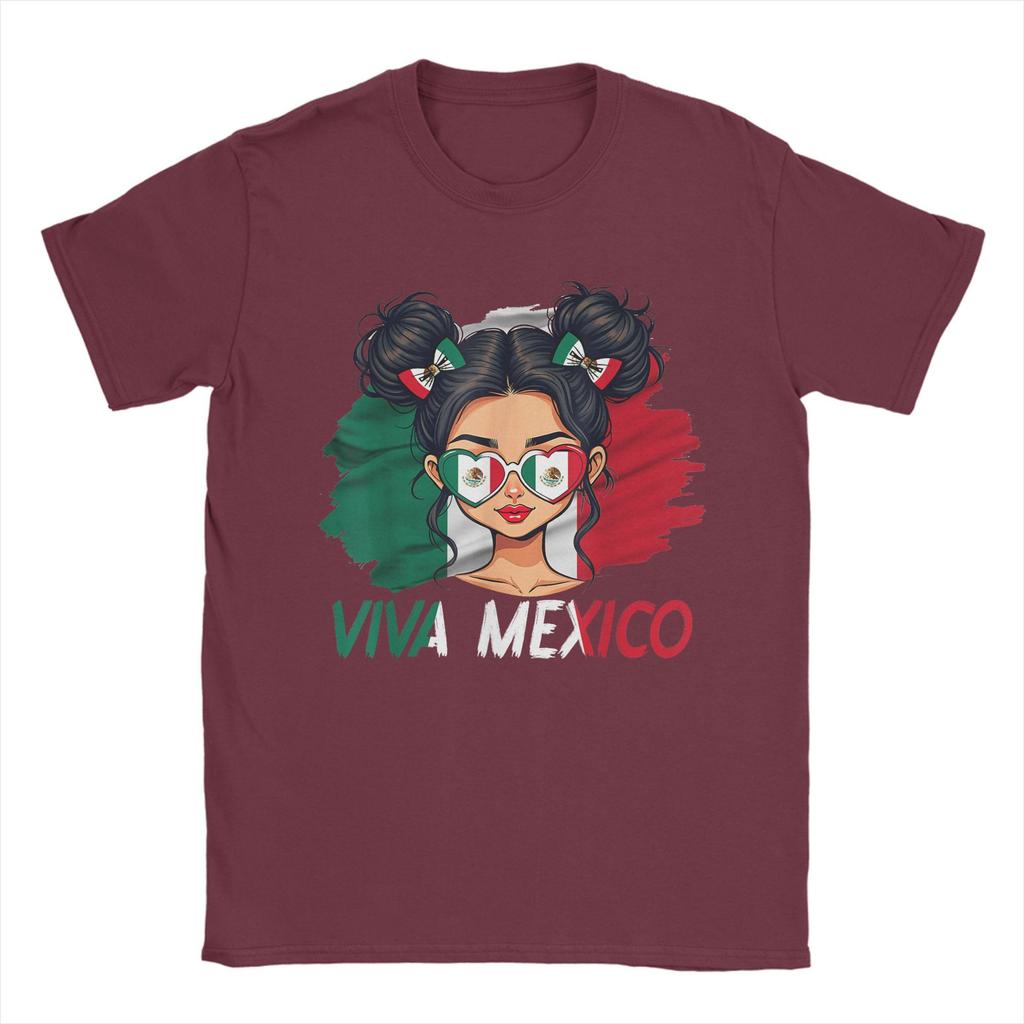 Viva Mexico Independence Day Mexican Flag Women T Shirt For Men's Summer  T-Shirts Round Neck Popular Tees Oversized Tops