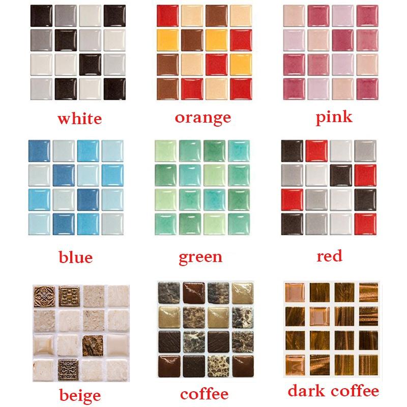 10/30/100Pcs Кухня ПВХ Плитка Наклейки для ванной комнаты Мозаика ...