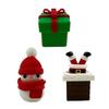 Yousheng 1/2/3/4Pcs 3D Printed Christmas Figurine Santa Snowman Star Topper Xmas Tree Gift Box Statue Holiday Party Decoration Ornament