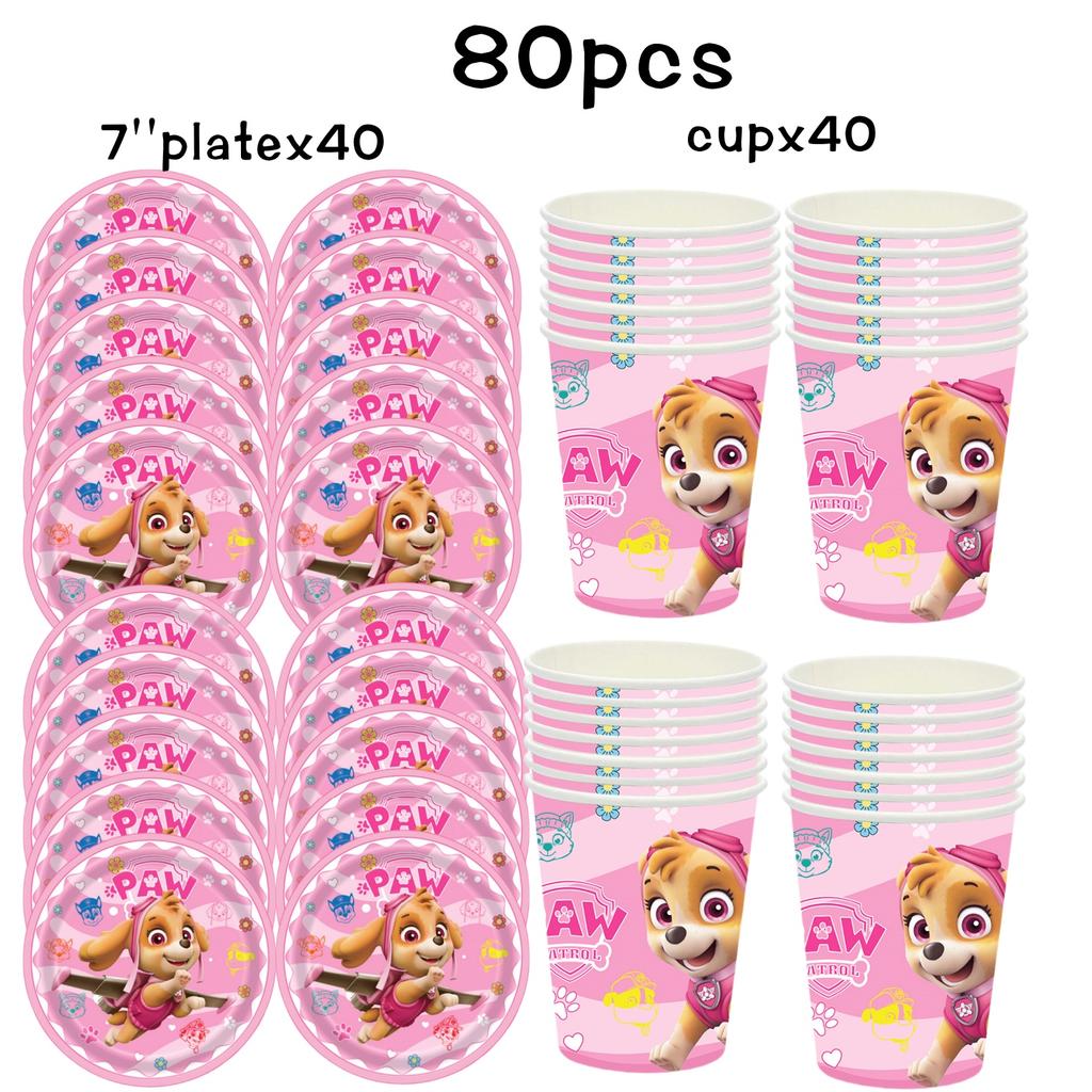 Birthday Decorations Paw Patrol for Girl Paw Patrol Birthday Kit Tablecloth Plate Cup Baby Shower Skye Birthday Party Favors