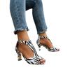 Side empty fish mouth leopard print zebra pattern high heel sandals sexy fashion large size stiletto sandals