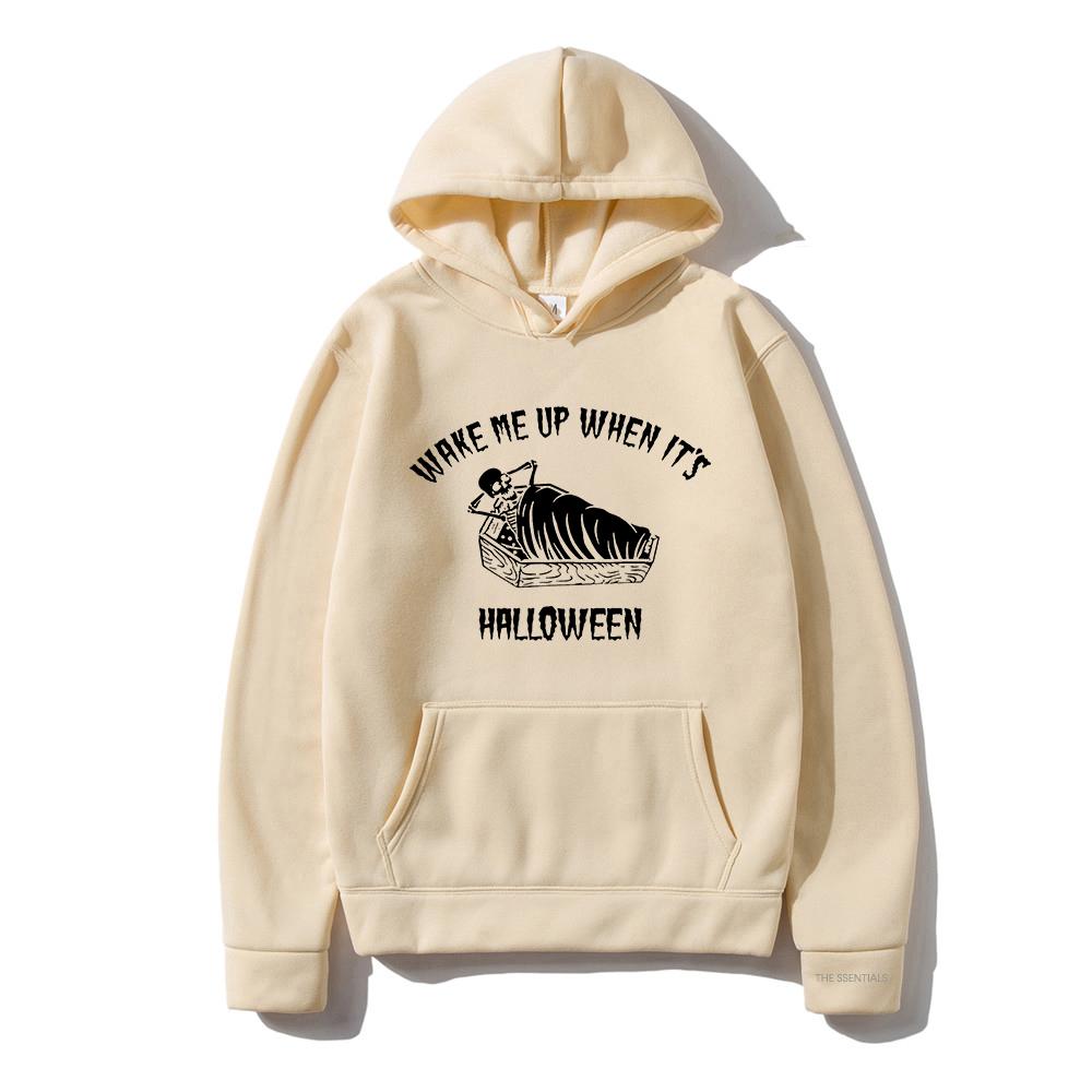 Wake Me Up When It’s Halloween Hoodie 2025 Men/women Hoodies Funny Halloween Gitfs Harajuku Winter Clothes Pullover Sweatshirt