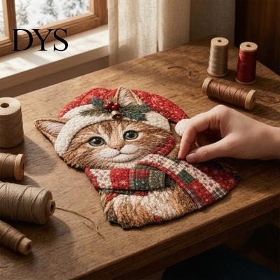 Sewing Hobby Material Pack Christmas DIY Patchwork Kit, Halloween Witch Hat Xmas Homemade Holiday Tradition Ornament Animal Fabric Craft Kit