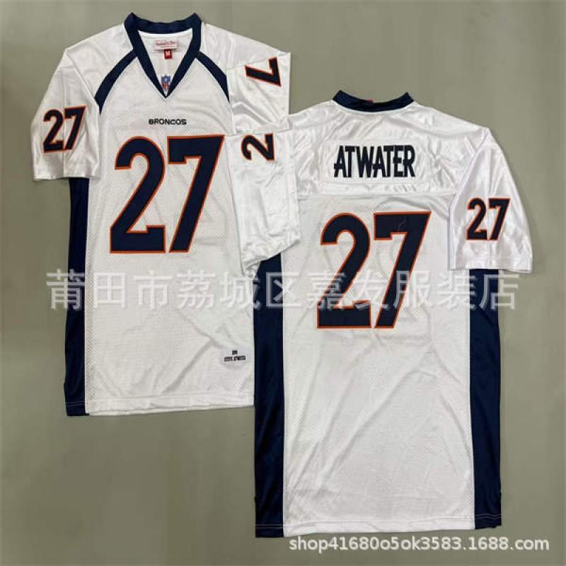 Denver Broncos Retro Football Jersey Mens Cotton Training Shirt NFL Style Rugby Sportswear
