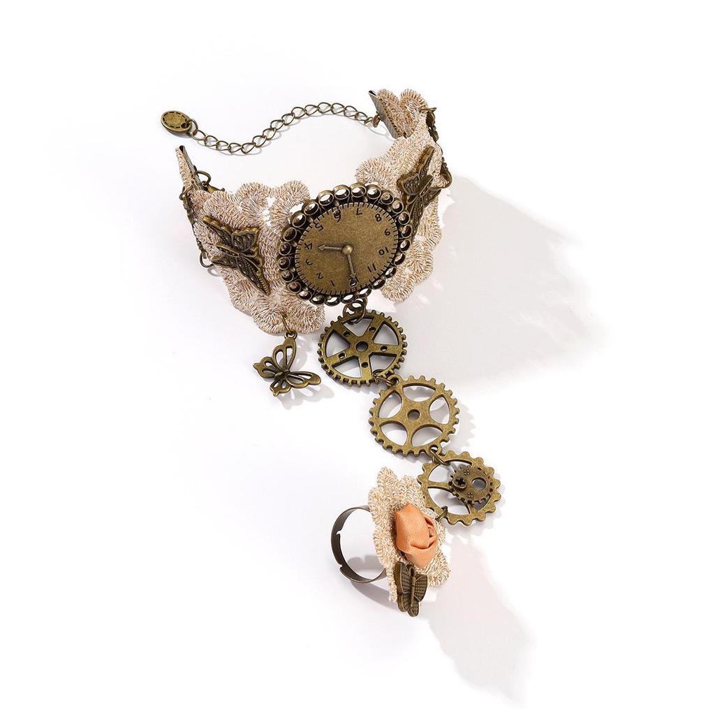 "Vintage gotický náramek s krajkovým prstem Lolita Rose"