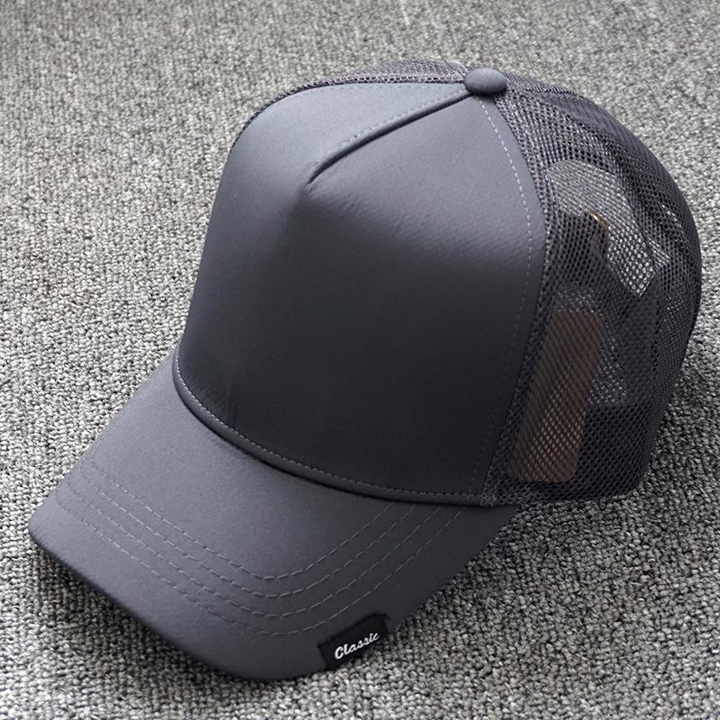 

Мужская летняя бейсболка из сетки для большой головы - Дышащий козырек-утка в корейском стиле для более стройного вида лица Extra Large (59-63) чёрный