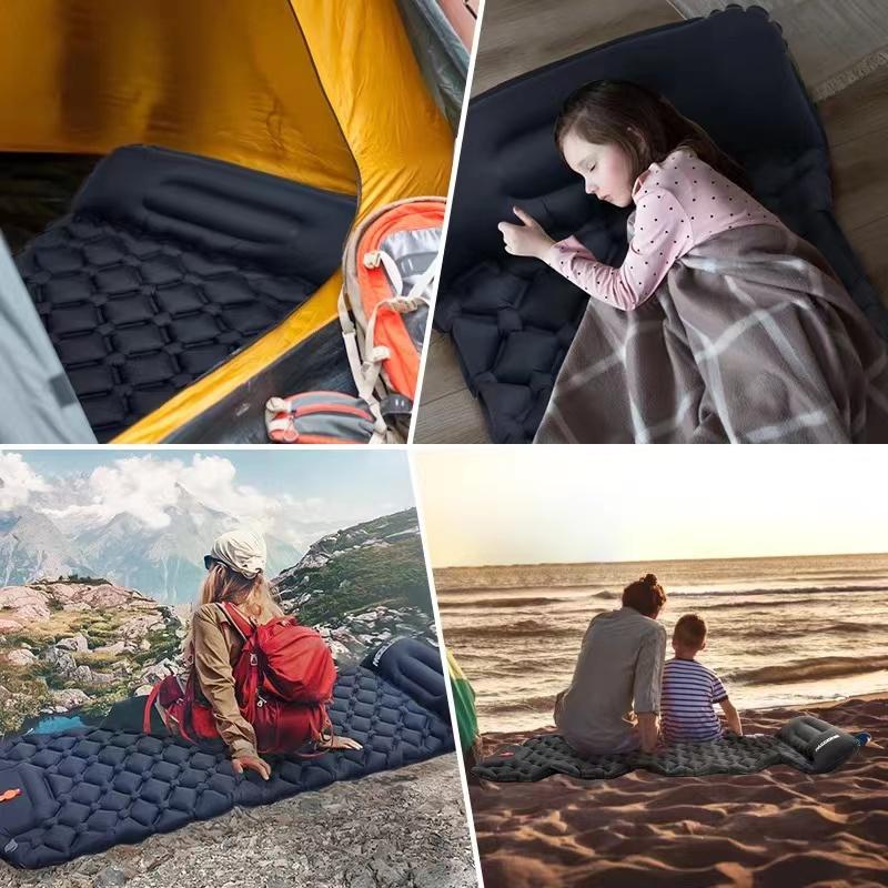 Inflatable Mattress Outdoor Mat Camping Sleeping Pad Self-Inflating Sleeping Mat With Pillows Ultralight Air Mat Hiking Fishing