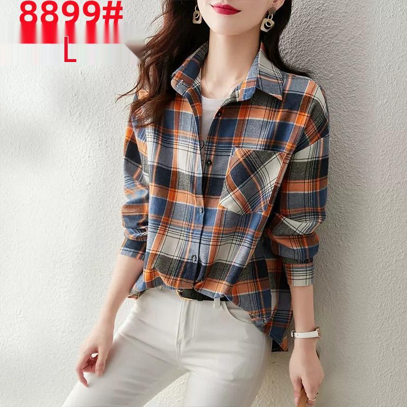 2026 Autumn Chic Korean Plaid Long Sleeve Women's Shirt: Stylish, Youthful, Niche Design