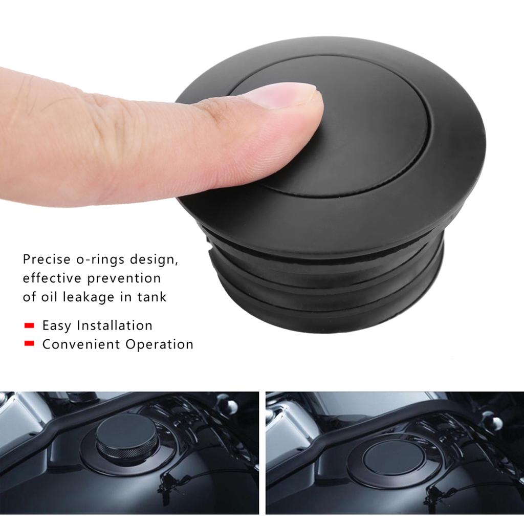 Motorcycle Fuel Tank Gas Cap Pop Up Oil Reservoir Gas Cover for 1982 2017(Black)