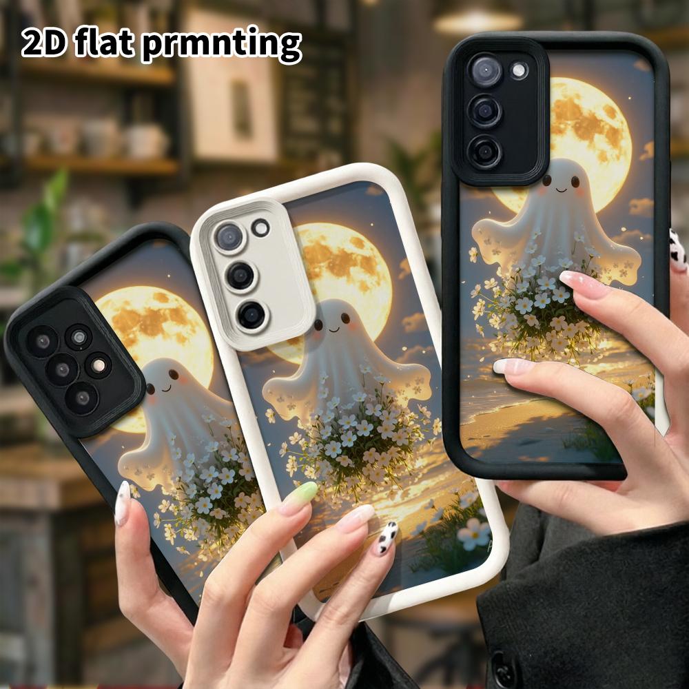 Phone Case: 2D Flat Samsung Galaxy A34 A35 M05 M06 S20 S22 S21 FE Plus 5G Layered Protective Case, Floating by the Seaside, Christmas and Halloween Gi