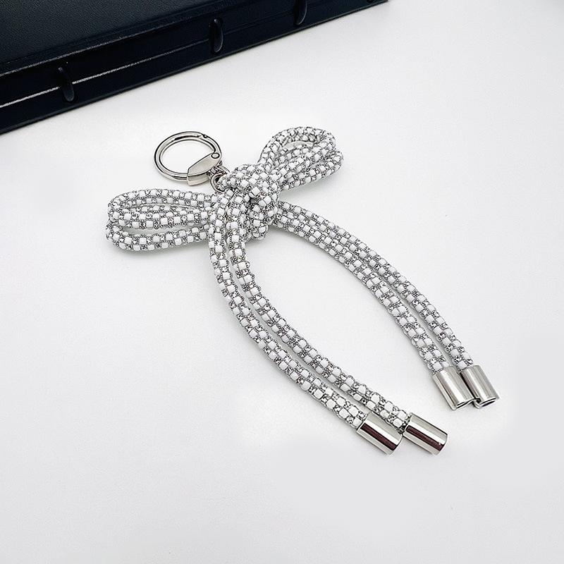 Handmade Butterfly Knot Flash Mobile Phone Pendant Bag Accessory Elegant Personality Style Keychain Decoration