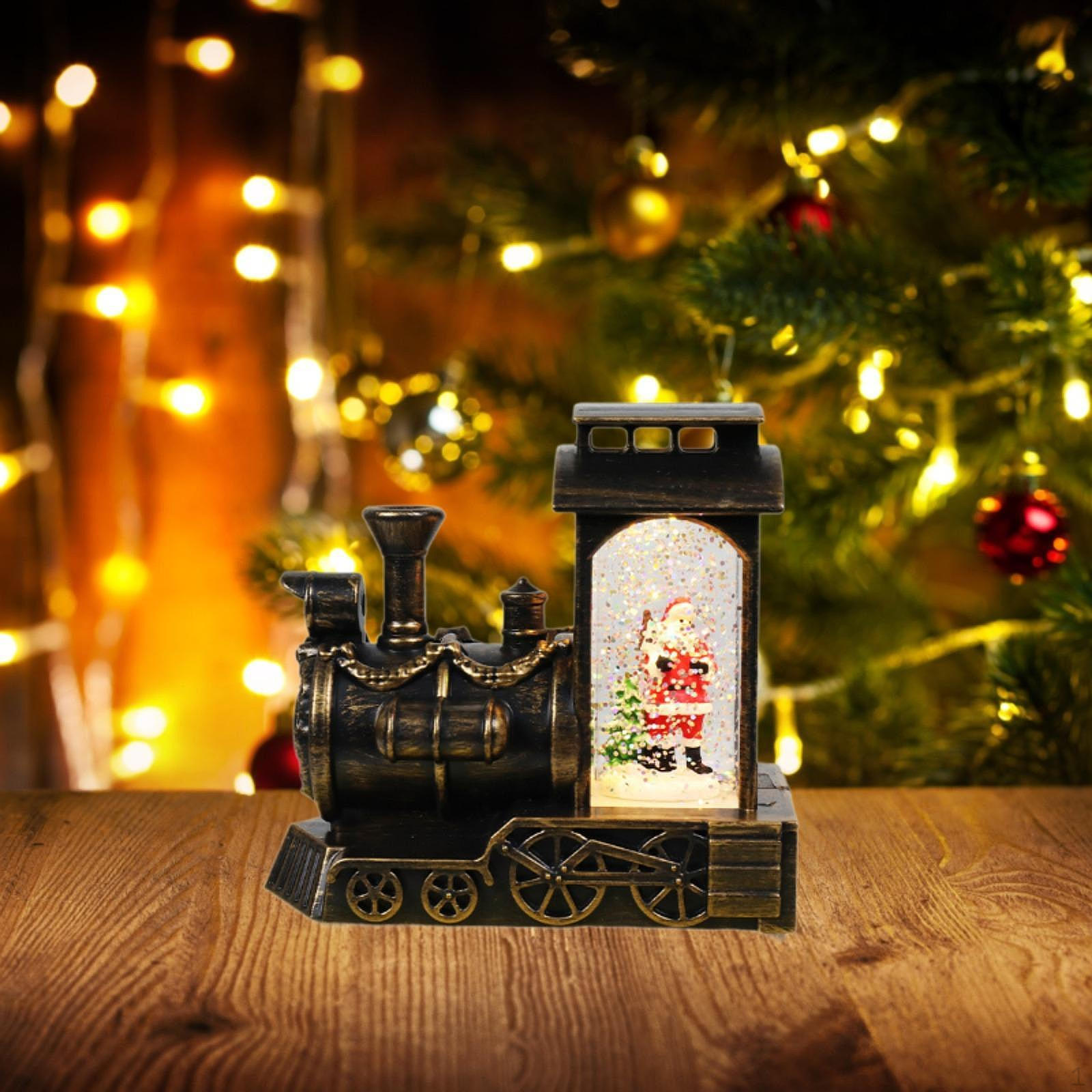 

Светящийся снежный шар, фонарь, рождественский шар, миниатюрный поезд, свадебный декоративный подарок, поделки Christmas tree Santa