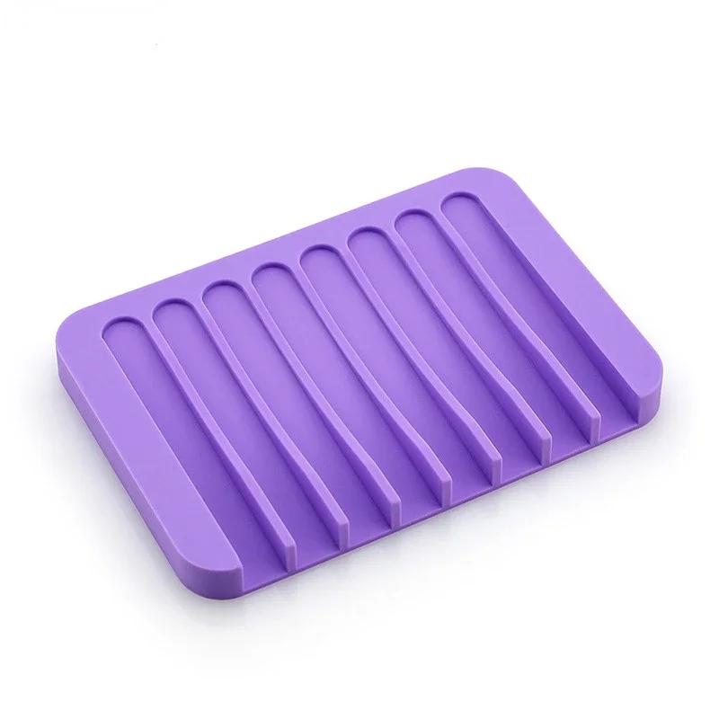 Home Improvement Bathroom Hardware Anti - Skidding Flexible Silicone Tray Soapbox Soap Dishes Plate Holder