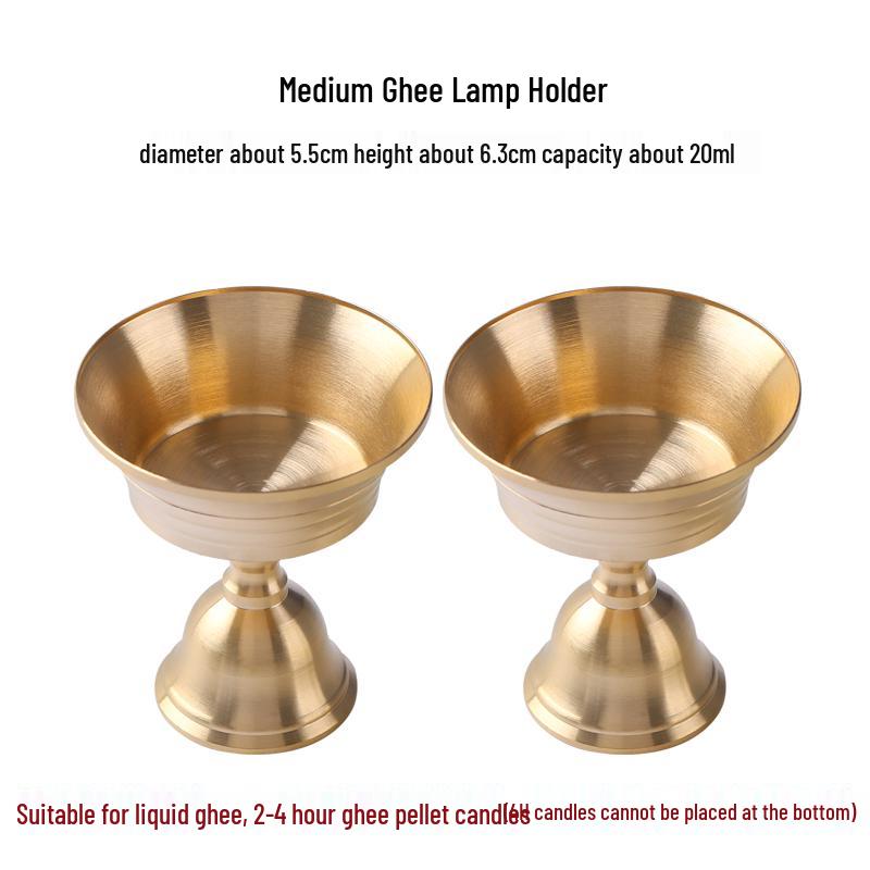 Brass Dual-Use Buddha Offering Candle Holder Lamp