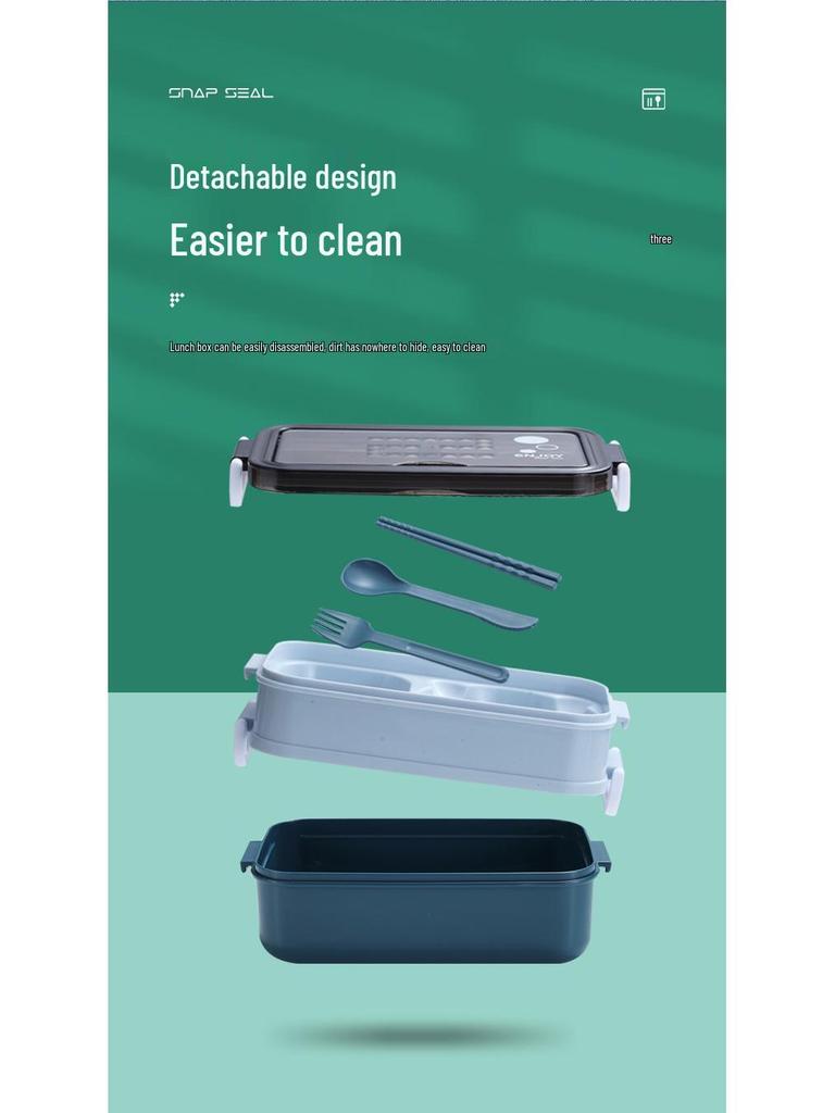 Double-Layer Microwave Safe Lunch Box: Heat Preservation, Portable, Sealed, Fresh-Keeping with High-Temperature Resistance
