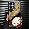 Cartoon Cute Pucca Garu Plating Phone Case For Samsung Galaxy S24 S25 FE S26 Edge S23 Ultra S22 S21 Plus S20 Anti-Fall Airabag C