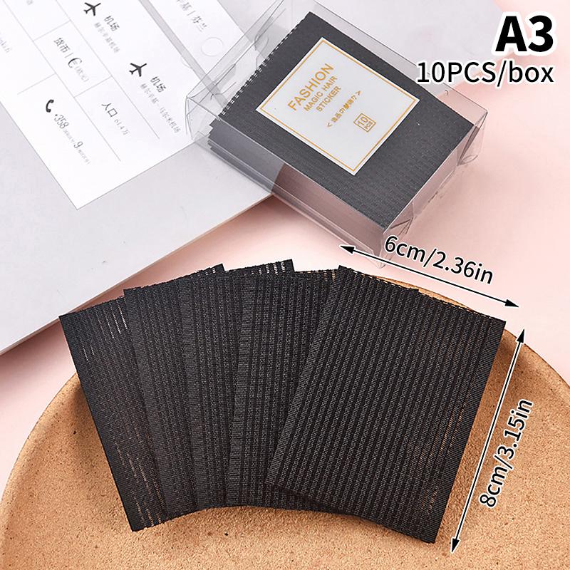 10Pcs Novel Front Hair Fringe  Stabilizer Makeup Sticker Pad Patch Pastel Clip Bangs Magic Tape Fringe Girls Gifts