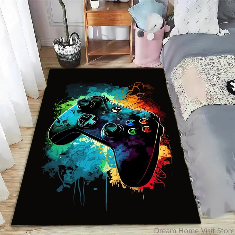 15 Size Gaming Rug for Boys Room Gamer Rug with Controller Design Carpet for Game Room Bedroom Decor Non-slip Machine Washab Mat