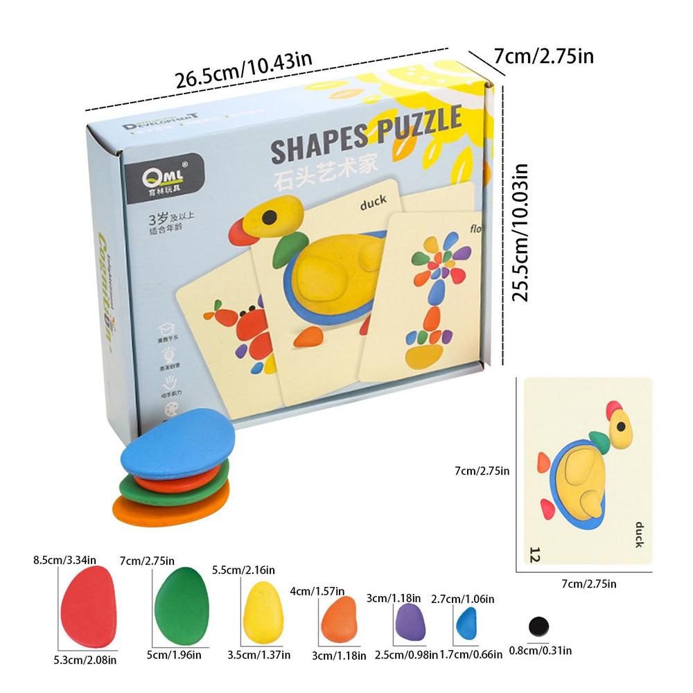 Montessori Rainbow Transparent Pebbles Kids Educational Toys Plastic Transparent Rainbow Pebbles Stacking Game Educational Toys