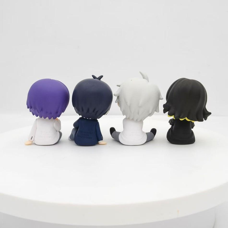 4pcs blue lock  anime figure isagi yoichi bachira best shoulder to shoulder sleep q-version kawaii model statue boy toy present