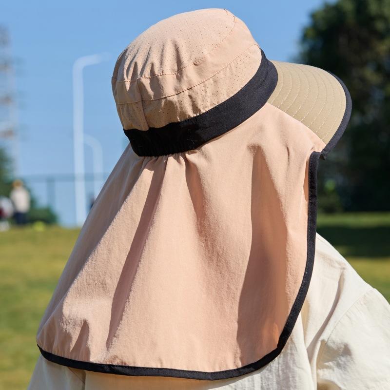 Children'S Anti-Ultraviolet Bucket Hat Swim Quick-Drying Mesh Breathable Sun Hat Children'S Big Edge Shawl Sun Hat