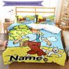 Juego de Ropa de Cama de 3 Piezas con Nombre Personalizado Las Aventuras de Tintín Cierre de Funda Nórdica Incluye 1 Funda Nórdica y 2 Fundas de Almohada para Todas las Estaciones Decoración de Dormitorio