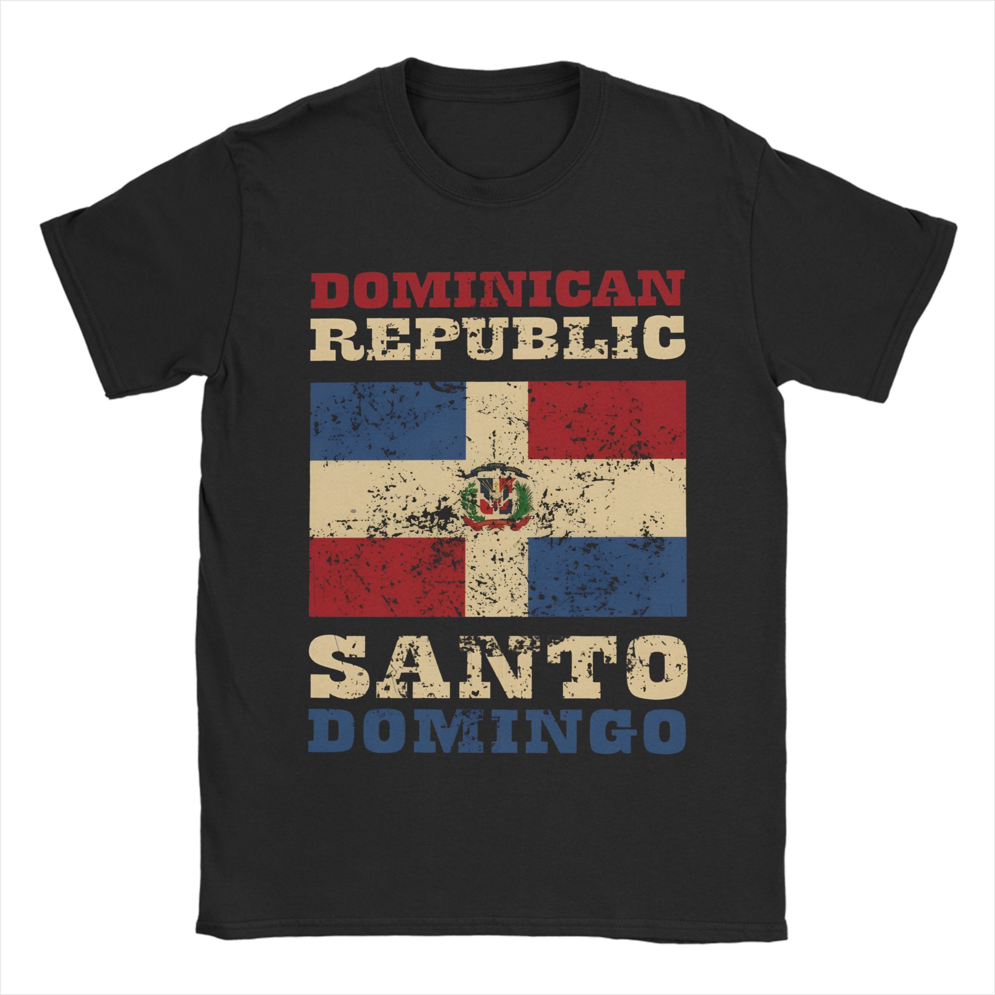 Dominican Republic Flag Map  Accessories Unisex T Shirts Cotton Tee Graphic Printing  Tshirt Clothing S