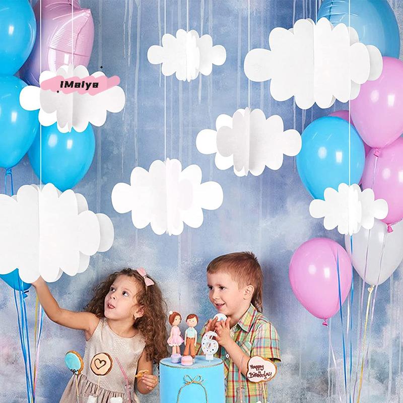 M-Artificial White Cotton Clouds for Wedding Background Decor Christmas Birthday Party DIY Hanging Home Living Room Decor