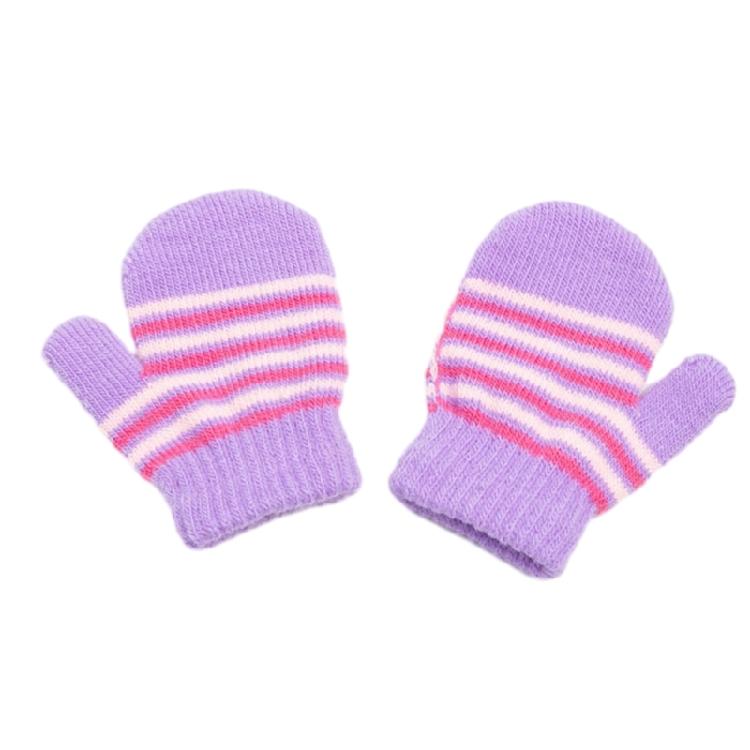 

Kids Thicken Winter Gloves with Striped Pattern Sports Outdoor Keep Warm Gloves фіолетовий