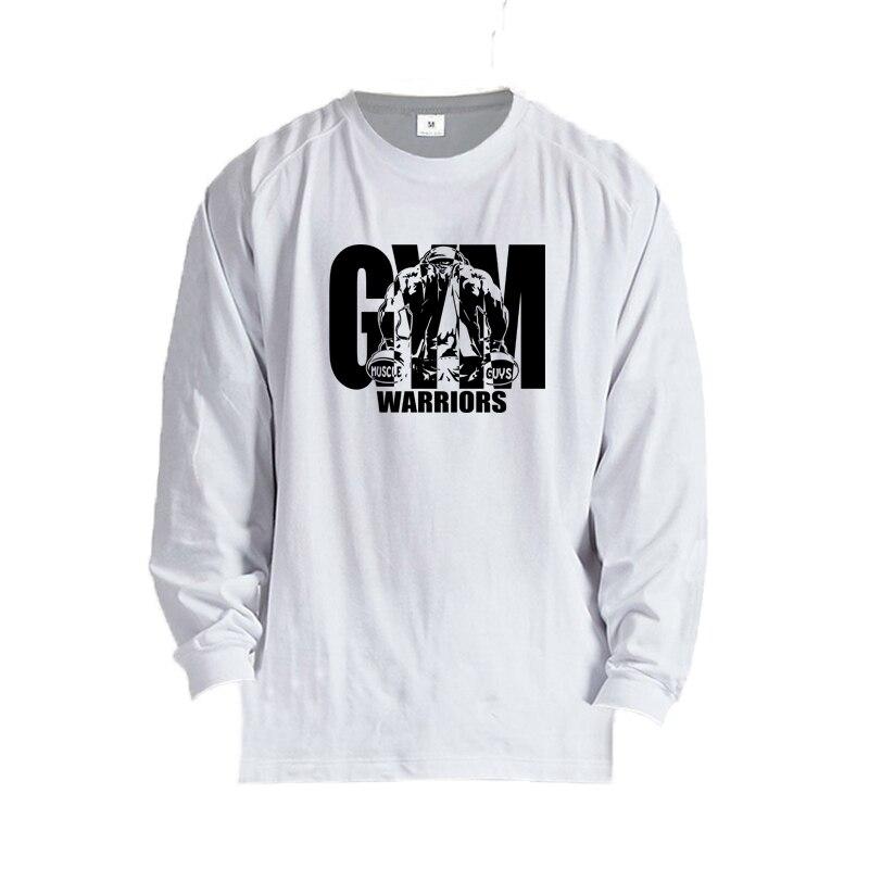 

Мужская футболка Muscleguys для тренировок и фитнеса, свободная спортивная футболка с длинными рукавами и принтом букв XXL белый
