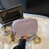 Simple Solid Color Letter Embroidery Women Casual Square Bag For Daily Use