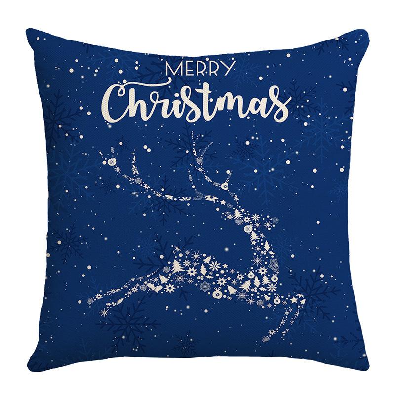 Blue Print Christmas Snowflake Pillow Case Home Thanksgiving Cushion Christmas Print Halloween Pillow Case Premium 45 45CM excluding pillow core 990₽