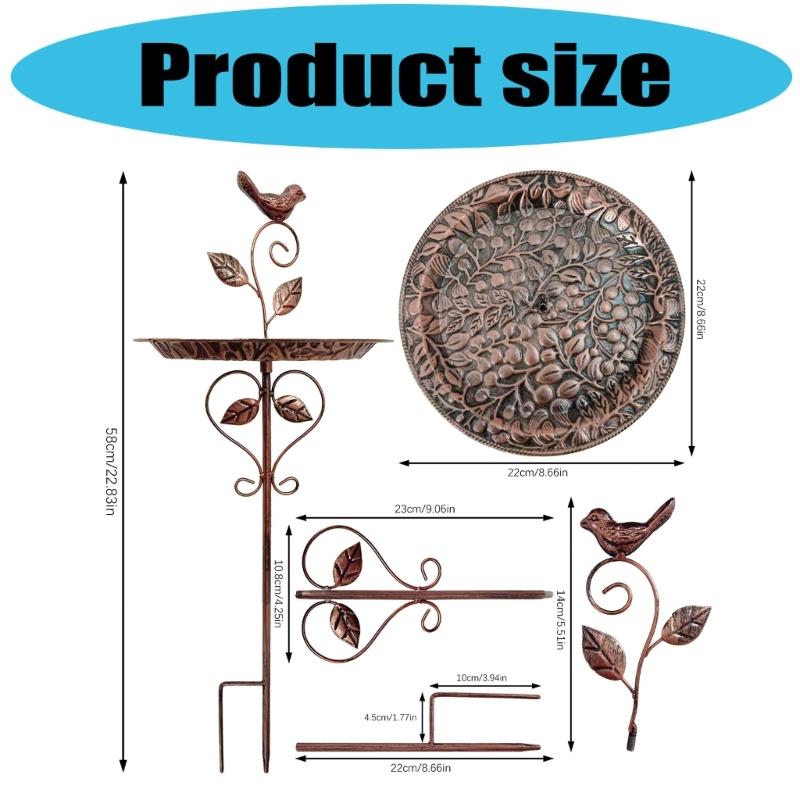 Vintage Iron Bird Feeders Rusts Resistant Durability Feeders with Drainage Holes For Outdoor Garden Decoration